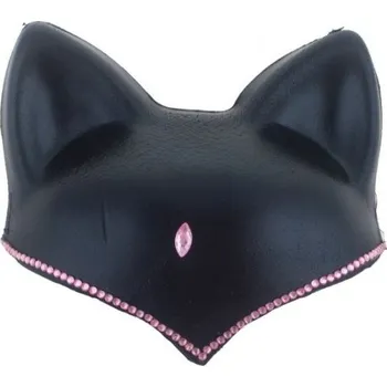 Karnevalový doplněk Čelenka kočka - uši s kamínky růžové