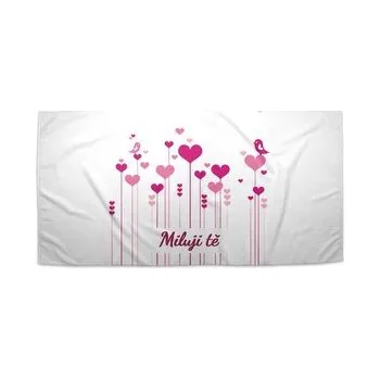 Sprchový závěs Ručník Miluji tě: 70x140 cm