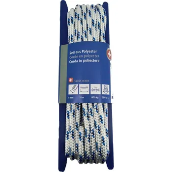 Lano SWISS POLYESTER ø 8 mm / 10 m (1470kg/294kg) BÍLO MODRÉ