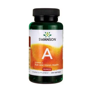 Swanson Vitamin A Doplněk stravy pro zdraví očí a zraku 250 ks, gelové tablety, 10 000 IU, EXP. 08/2025