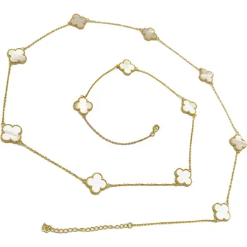 Náhrdelník Majya Stříbrný řetízek s přívěsky LUCKY CLARK white pozlacený Ag/; ≤17,78 g 11851