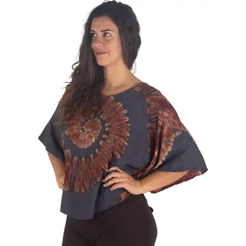 Dámské pončo Batikované letní pončo Spiral Grey, Sittar.cz UNI