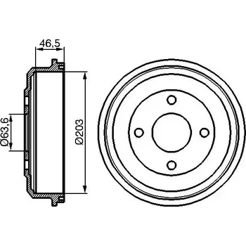 Brzdový buben BOSCH Brzdový buben - 203 mm BO 0986477054