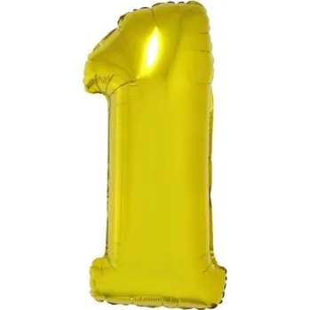 Balónek Foliový balónek číslo 1 zlatý 100 cm