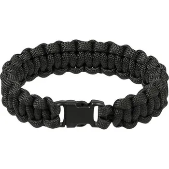 Vybavení pro přežití MIL-TEC náramek pletený PARACORD 15mm ČERNÝ