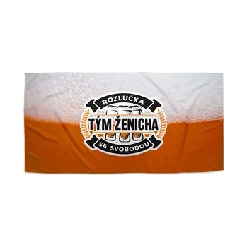 Sprchový závěs Ručník Rozlučka se svobodou tým ženicha: 50x100 cm
