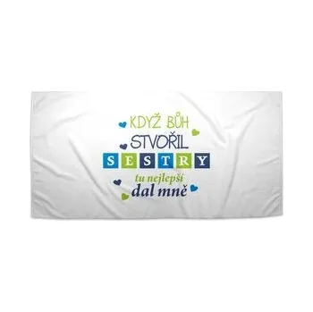 Sprchový závěs Ručník Když Bůh stvořil sestry: 70x140 cm