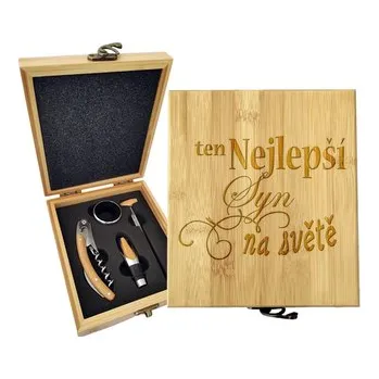 Víno Dárková sada na víno Ten nejlepší syn na světě: 147×168×49 mm