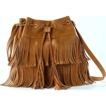 Kabelka Blancheporte Kabelka s třásněmi karamelová