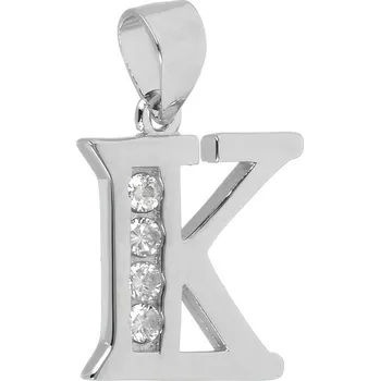 Přívěsek Argento 84941 Stříbrný přívěsek - písmeno K, čiré kulaté zirkony
