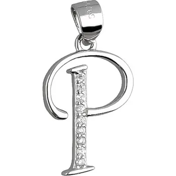 Přívěsek Argento 84927 Stříbrný přívěsek - písmeno P, čiré kulaté zirkony