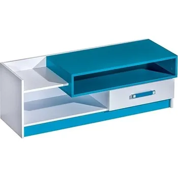 Televizní stolek Max-i Televizní stolek TRAFICO 10 bílá / tyrkys