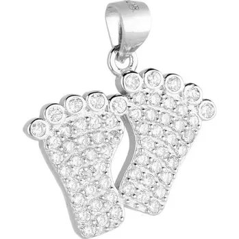 Přívěsek Argento 85410 Stříbrný přívěsek - nožičky, čiré kulaté zirkony