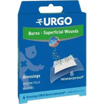 Náplast URGO BURNS Voděodolné náplasti na popáleniny 10x7cm 4ks