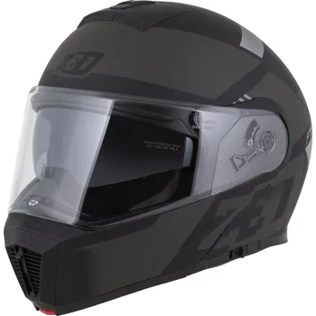 Helma na motorku Přilba f19, zed (černá matná/tmavě šedá, vel. m)