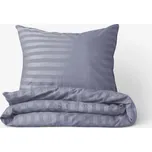 Damaškové povlečení - Tmavě šedé proužky se saténovým leskem 140 x 200 a 70 x 90 cm