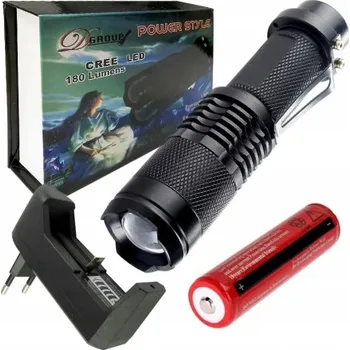 Svítilna Turistická baterka T6 CREE ZOOM LED + AKU