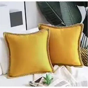 Povlak na polštářek Designový jednobarevný retro povlak na polštář Barevná varianta: Žlutá, Velikost: 45x45 cm