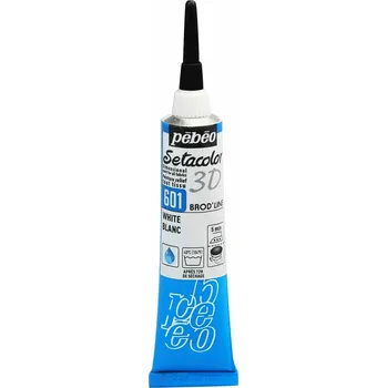Speciální výtvarná barva Konturovací barva na textil Pébéo Setacolor 3D Brod´line 20 ml - 601 White