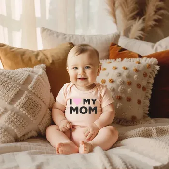 Kojenecké oblečení Body I LOVE MY MOM - RŮŽOVÁ Barva: Růžová, Velikost: 62 (0-3 měsíců)