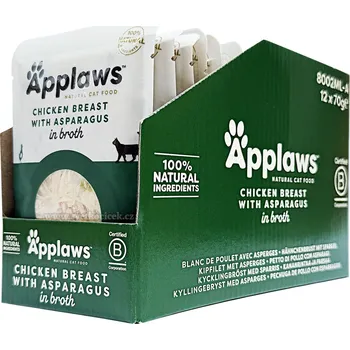 Krmivo pro kočku Applaws kuře a chřest MULTIPACK - kapsička 12x70 g
