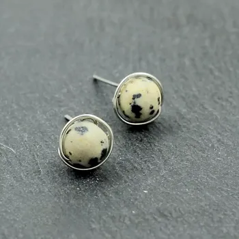 Náušnice Náušnice puzety s jaspisem dalmatinem