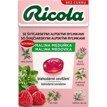Bonbon Ricola Malina meduňka bez cukru 40g 40g