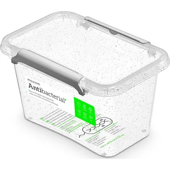 Dóza na potraviny antibakter.box 0,65 l 15x9,5x8,5cm,transp.plast Rychlá expedice, doprava zdarma od 999,-