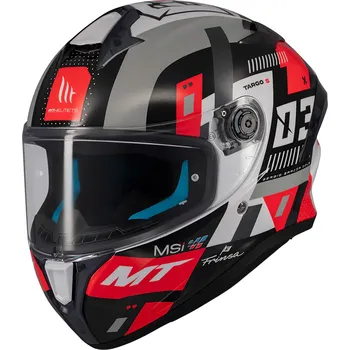 Helma na motorku MT Helmets Integrální helma na motorku MT Targo S SERGIO GARCIA černo-šedo-červená XS