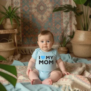 Kojenecký body Body I LOVE MY MOM - MODRÁ Barva: Modrá, Velikost: 62 (0-3 měsíců)