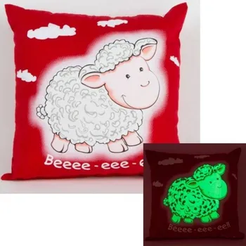 Dekorativní polštářek Svítící polštářek červený Ovečka
