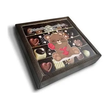 Bonboniéra Pralinky Nejkrásnější věc, kterou Bůh stvořil, jsi Ty a růže: 20 ks pralinek