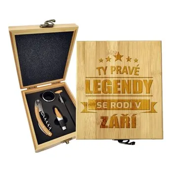 Otvírák Dárková sada na víno Ty pravé legendy se rodí v září: 147×168×49 mm