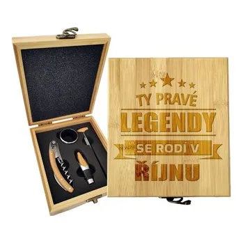 Otvírák Dárková sada na víno Ty pravé legendy se rodí v říjnu: 147×168×49 mm