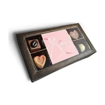 Bonboniéra Pralinky Blahopřejeme novomanželům: 10 ks pralinek