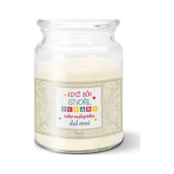 Svíčka Svíčka Když Bůh stvořil tchány: 500 g
