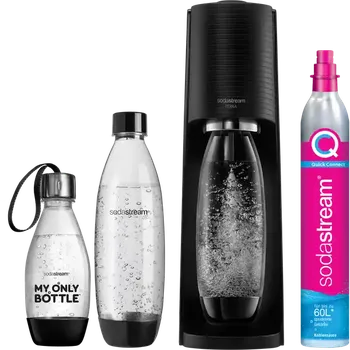 Příprava nápoje Sodastream Terra Promo pack (výrobník, 3x láhev, CO2) - černá