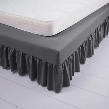 Chránič matrace Blancheporte Přehoz na matraci s volánem šedá antracitová 90x190 cm