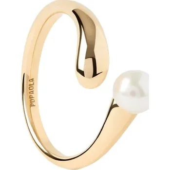 Prsten PDPAOLA Pozlacený otevřený prsten se sladkovodní perlou La Perla AN01-E08 54 mm + 2 měsíce na vrácení zboží