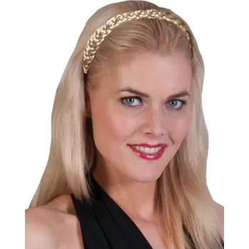 Karnevalová paruka Čelenka spletené vlasy blond