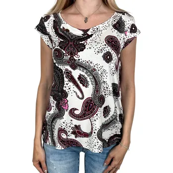 Dámská halenka L.G.M. Dámská bílá halenka s krátkým rukávem AMY Barva: Bílá, Velikost: L