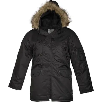 Pánský bomber TEESAR bunda US pilotní N-3B dlouhá ČERNÁ vel.XS