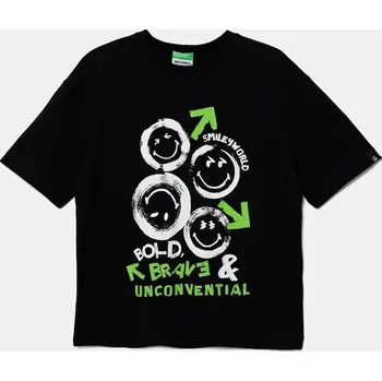 Chlapecké tričko Dětské bavlněné tričko United Colors of Benetton 3I1XC10NR.G.Seasonal černá 99X, vel. 130