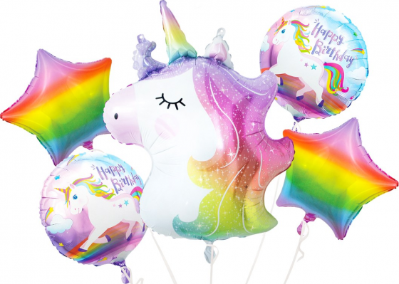 Balónky set JEDNOROŽEC 5ks