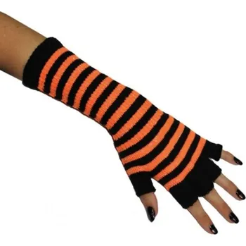 Karnevalový doplněk Návleky na ruce - rukavice - oranžové