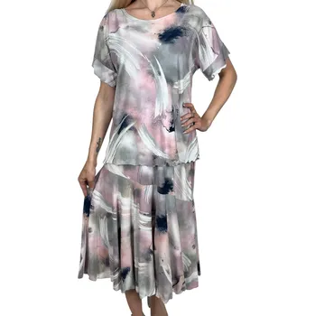 Dámské šaty Marco Dámský elegantní dvoudílný komplet NELLA Barva: Růžová, Velikost: M