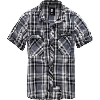 Pánská košile BRANDIT košile ROADSTAR krátký rukáv ČERNO/ŠEDÁ