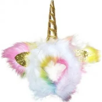 Karnevalový doplněk Čelenka jednorožec chlupatá