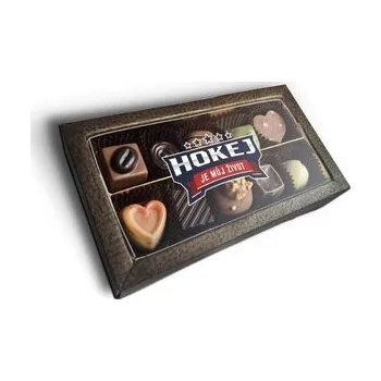 Bonboniéra Pralinky Hokej je můj život: 10 ks pralinek