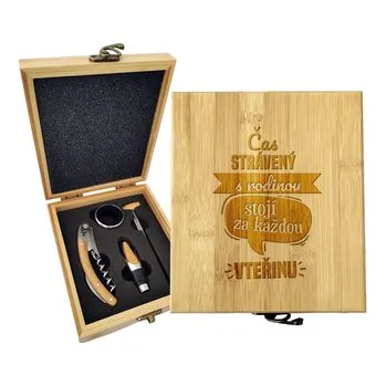 Víno Dárková sada na víno Čas strávený s rodinou: 147×168×49 mm